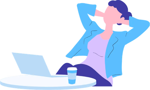 Person relaxing with laptop